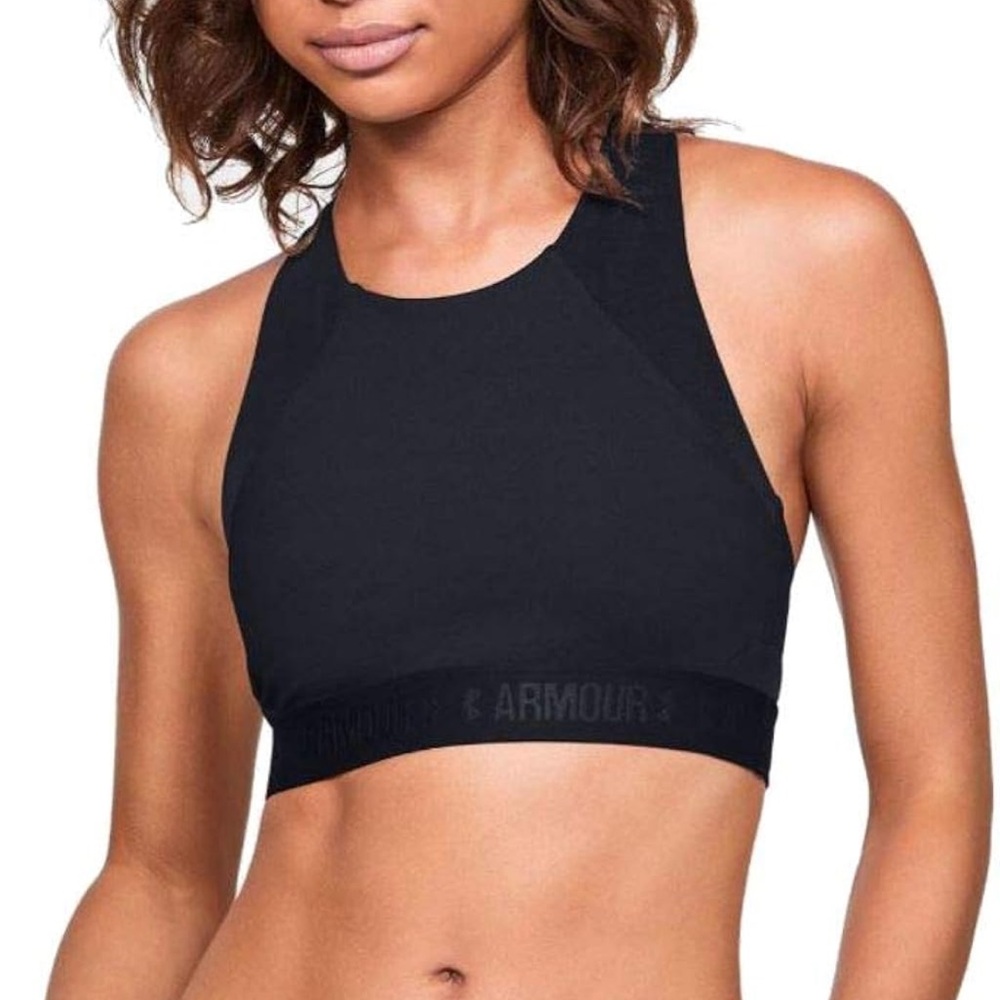 (5) Under Armour Breathelux Mid Sports Bra Medium Black